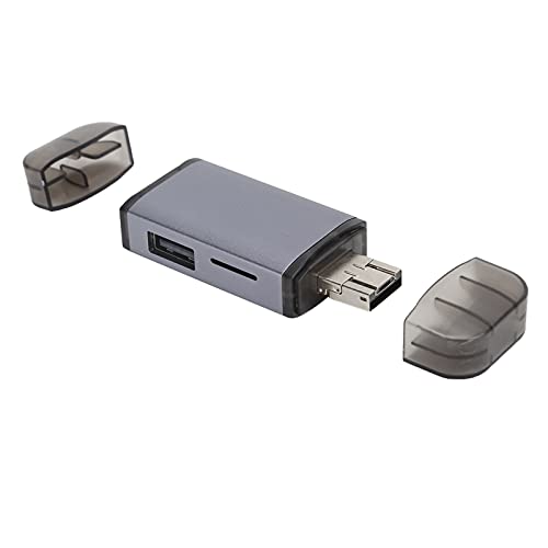 Tragbarer Kartenleser, OTG-Kartenleser USB3.0 Typ-C SD/TF 6-in-1 Adapter mit Hub 2 Kopfhörer Computerzubehör von Agatige