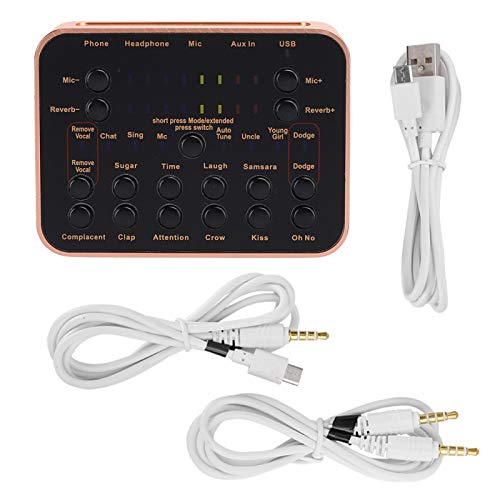 USB-Soundkarte, X10ABS Gold Universal-Handy-Computer-Soundkarte für Live-Broadcast-Shouting von Agatige
