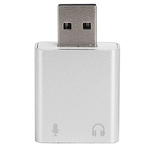 USB-Stereo-Sound-Adapter, 7.1-Kanal-Mikrofon Externe USB-Audio-Soundkarte USB-auf-Toto-3,5-mm-Kopfhöreradapter von Agatige