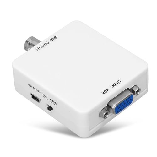 VGA zu BNC Konverter, VGA zu Kamera PC TV Video Adapter mit USB-Kabel, VGA-Eingang, L/R analoger Audioeingang, BNC-Ausgang, PAL/NTSC-Format, HD 1080P Computer Monitor Konverter für DVR DVD Player von Agatige