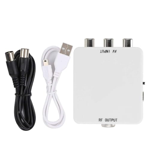 digitaler Soundkonverter, Audio Konverter, Videokonverter, AV-zu-RF-Mini-Videokonverter-Box, Treiberfreier Adapter, TV-Signalumschalter 67,25 MHz, 61,25 MHz, AV-zu-RF-Signalkonverter Für Fernseher von Agatige