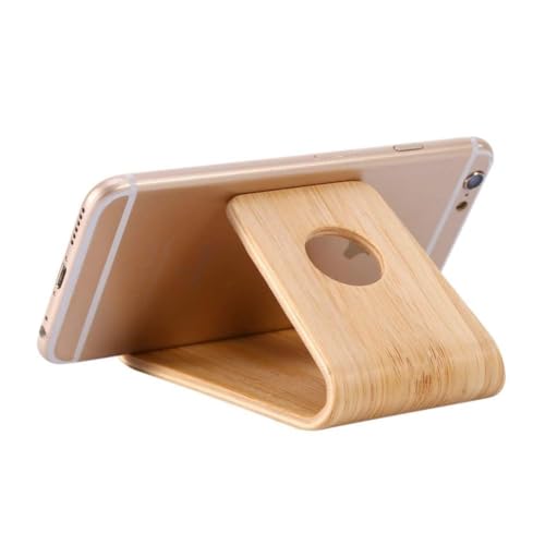 Agatige Handyhalter aus Walnussholz, Telefonhalterung aus Holz, 100 x 75 x 50 mm Handyhalterung aus Bambus, Universeller Handy-Halter, Rutschfester Stabiler Tisch-Handy-Ständer, aus Holz aus Bambus von Agatige