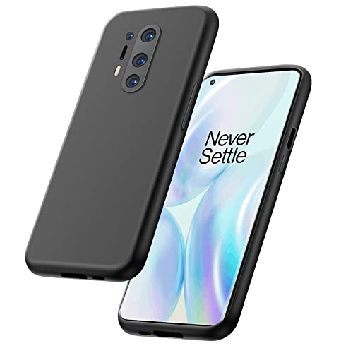 Agedate OnePlus 8 Pro Hülle - Anti-Fingerabdrücke TPU Case Cover, Stoßdämpfend Fallschutz Silikon Schutzhülle, Kompatibel Mit OnePlus 8 Pro Handyhülle, Schwarz von Agedate
