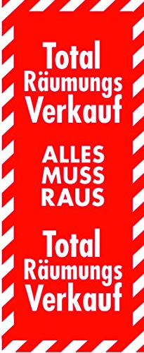 Banner Plakate Langbahn für Sale und Rabattaktionen - 48 x 118 cm für Schaufenster und Wände - auch mit Klemmschiene zum Aufhängen (Total Räumungsverkauf, Ohne Klemmschiene) von Agentur Werner Kuhlins