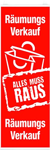 Banner Plakate Langbahn für Sale und Rabattaktionen - 48 x 138 cm für Schaufenster und Wände - auch mit Klemmschiene zum Aufhängen (Räumungsverkauf, Mit Klemmschiene) von Agentur Werner Kuhlins