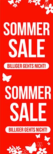 Banner Plakate Langbahn für Sale und Rabattaktionen - 48 x 138 cm für Schaufenster und Wände - auch mit Klemmschiene zum Aufhängen (Sommer Sale, Ohne Klemmschiene) von Agentur Werner Kuhlins