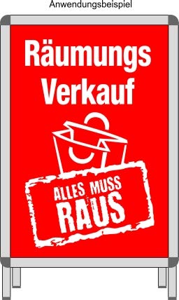 Rahmenplakat/Poster für Sale und Rabattaktionen - Über 27 verschiedene Varianten - DIN A1 Rahmen (Räumungsverkauf Alles muss Raus) von Agentur Werner Kuhlins