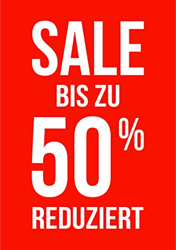 Rahmenplakat/Poster für Sale und Rabattaktionen - Über 27 verschiedene Varianten - DIN A1 Rahmen (Sale 50% Reduziert) von Agentur Werner Kuhlins