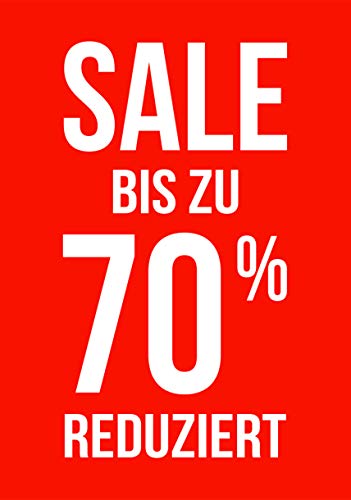 Rahmenplakat/Poster für Sale und Rabattaktionen - Über 27 verschiedene Varianten - DIN A1 Rahmen (Sale 70% Reduziert) von Agentur Werner Kuhlins