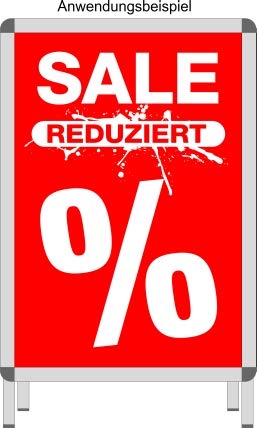 Rahmenplakat/Poster für Sale und Rabattaktionen - Über 27 verschiedene Varianten - DIN A1 Rahmen (Sale Reduziert%) von Agentur Werner Kuhlins