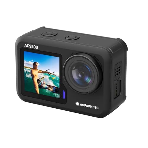 AGFA Photo AC9500 Sportkamera Waterproof – 4K-Videos mit 30 FPS, Fotos mit 16 Megapixeln, Doppeldisplay, Weitwinkel 170°, Stabilisierung gegen Erschütterungen, WLAN – Schwarz AGFA Photo AC9500 Sportkamera Waterproof – 4K-Videos mit 30 FPS, Fotos mit 16 Megapixeln, Doppeldisplay, Weitwinkel 170°, Stabilisierung gegen Erschütterungen, WLAN – Schwarz von AgfaPhoto