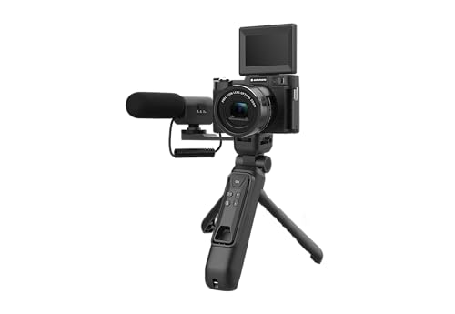 AGFA Photo - All-in-One-Vlogging-Kit: Kamera VLG-4K Optical, Stativ Powerbank, Fernbedienung, Mikrofon und Micro-SD-Karte 32 GB im Lieferumfang enthalten – Halten Sie Ihre Momente in 4K mit Stil fest von AgfaPhoto