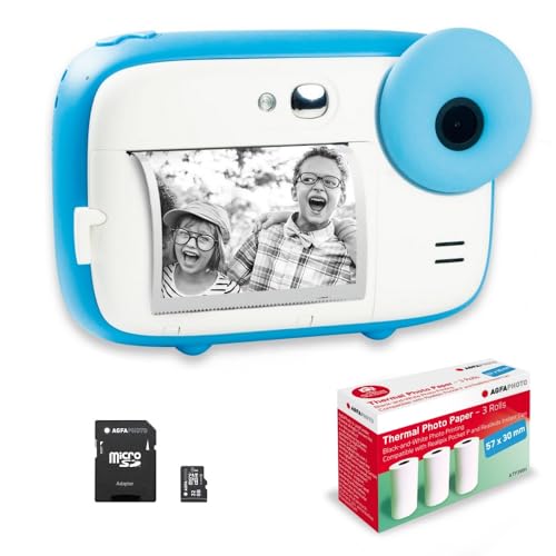 AGFA Photo Realikids Instant Cam + 1 Micro-SD-Karte 32 GB + 3 Rollen Thermopapier ATP3WH – Sofortbildkamera für Kinder, LCD-Display 2,4 Zoll, Selfie-Spiegel und Fotofilter – Blau AGFA Photo Realikids Instant Cam + 1 Micro-SD-Karte 32 GB + 3 Rollen Thermopapier ATP3WH – Sofortbildkamera für Kinder, LCD-Display 2,4 Zoll, Selfie-Spiegel und Fotofilter – Blau von AgfaPhoto