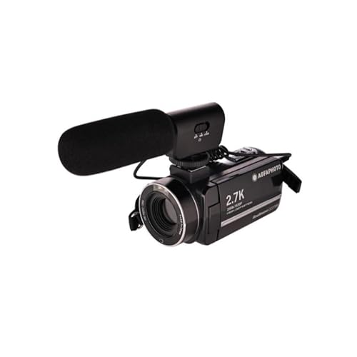 AGFA Photo Realimove CC2700 – Digitaler Camcorder (Video 2,7 K, 24 MP, 7,6 cm (3 Zoll) Touchscreen, 18 x Zoom, Fernbedienung, 2 Akkus, Mikrofon, Lithium-Akku) Schwarz von AgfaPhoto