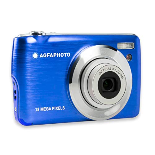 AGFA Photo Realishot DC8200 - Kompakte Digitalkamera (18 MP, 2,7"-LCD-Monitor, 8-facher optischer Zoom, Lithium-Akku, 16GB SD-Karte) Blau von AgfaPhoto