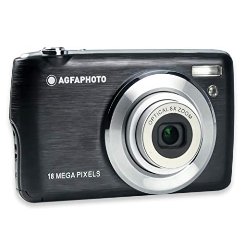 AGFA Photo Realishot DC8200 - Kompakte Digitalkamera (18 MP, 2,7"-LCD-Monitor, 8-facher optischer Zoom, Lithium-Akku, 16GB SD-Karte) Schwarz von AgfaPhoto
