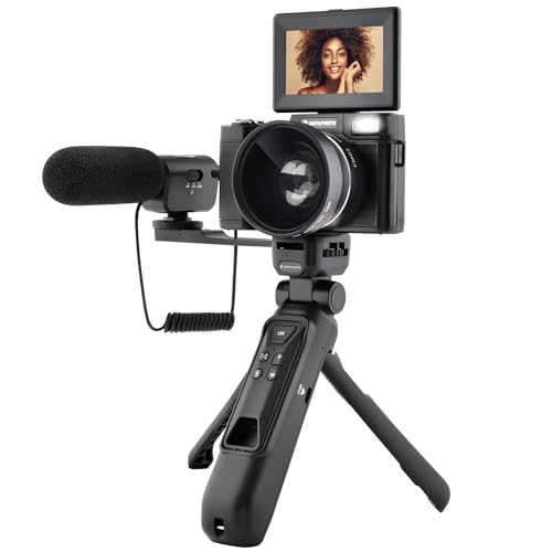 AGFA Photo Realishot VLG-4K Vlogging Kit - 24MP Kamera, 4K Video, 3'' LCD-Bildschirm, 16-facher Digitalzoom, CMOS-Sensor, Lithium-Batterie - Schwarz von AgfaPhoto