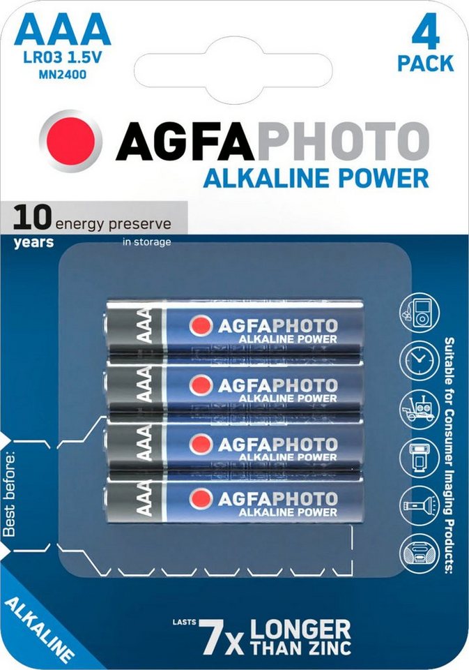AgfaPhoto 4er Pack Platinum Batterie, LR03 (1,5 V, 4 St) von AgfaPhoto