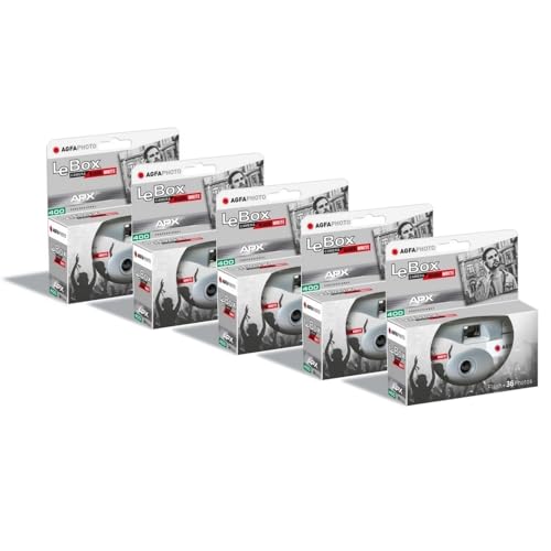 AgfaPhoto AGFA Photo Pack 5 x 601026 – Einwegkamera LeBox Black&White, 27 Fotos, optisches Objektiv 31 mm – Grau AgfaPhoto AGFA Photo Pack 5 x 601026 – Einwegkamera LeBox Black&White, 27 Fotos, optisches Objektiv 31 mm – Grau von AgfaPhoto