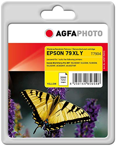 AgfaPhoto APET790YD passend für Epson WF5110DW Tinte gelb Kompatibel zu C13T79044010 79XL 2000 Seiten 18ml von AgfaPhoto
