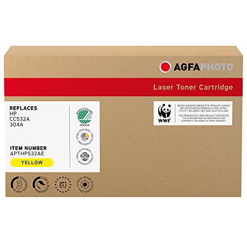 AgfaPhoto APTHP532AE Tinte für HP CLJCP2025 Cartridge, 2800 Seiten, gelb von AgfaPhoto