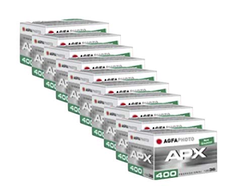 AgfaPhoto APX 400 Prof 135-36 schwarz / weiß Film (10-er Pack bis zu 360 Aufnahmen) von AgfaPhoto