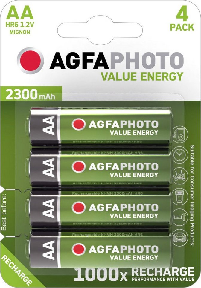 AgfaPhoto Agfaphoto Akku NiMH, Mignon, AA, HR06, 1.2V/2300mAh Value Energy, Ret Akku von AgfaPhoto