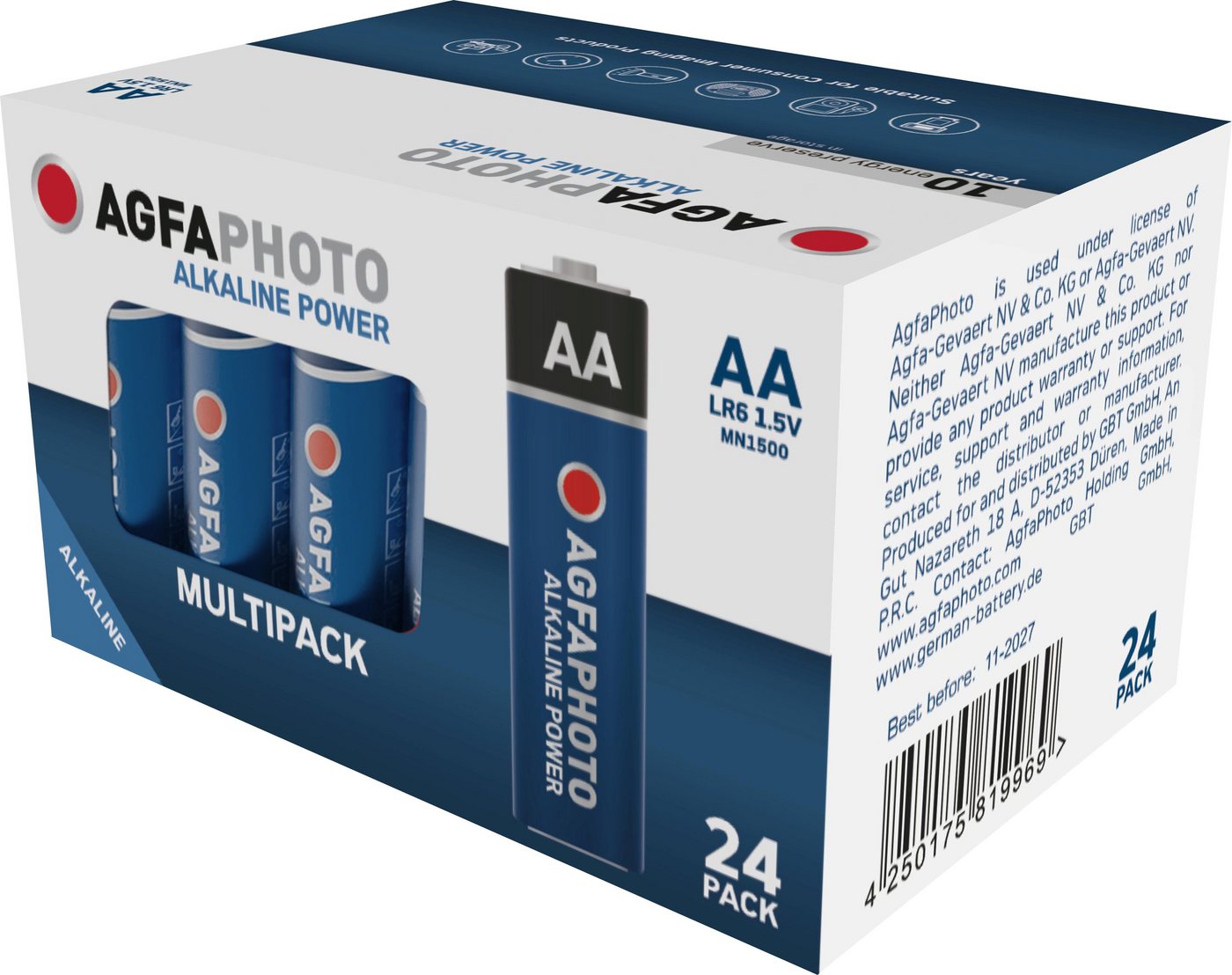 AgfaPhoto Agfaphoto Batterie Alkaline, Mignon, AA, LR06, 1.5V Power, Retail Box Batterie von AgfaPhoto