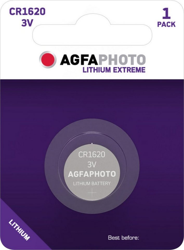 AgfaPhoto Agfaphoto Batterie Lithium, Knopfzelle, CR1620, 3V Extreme, Retail Bl Knopfzelle von AgfaPhoto