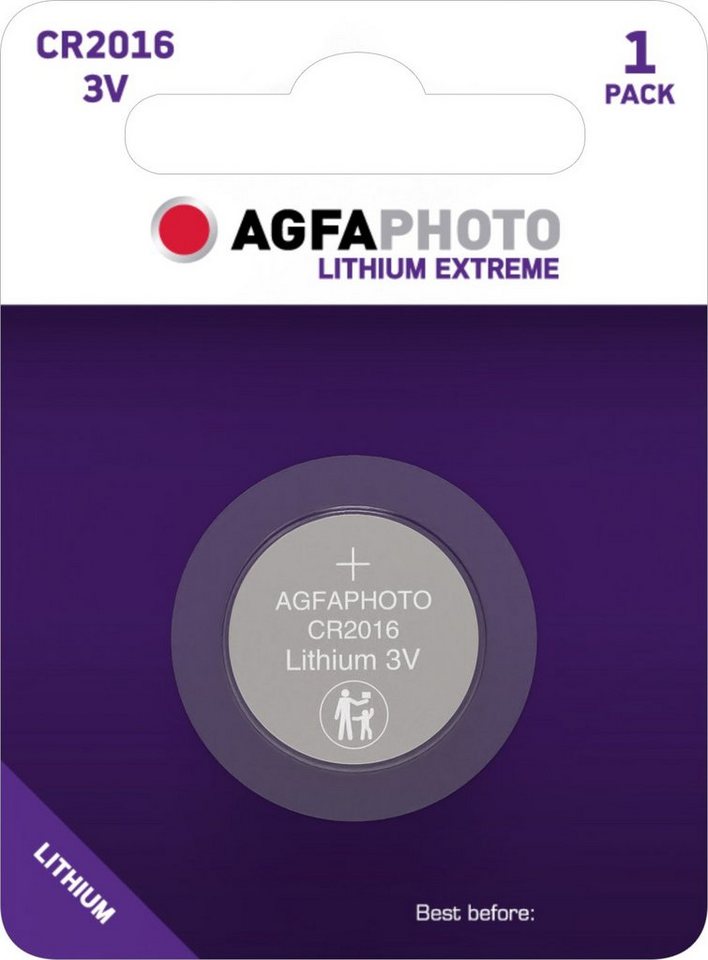 AgfaPhoto Agfaphoto Batterie Lithium, Knopfzelle, CR2016, 3V Extreme, Retail Bl Knopfzelle von AgfaPhoto