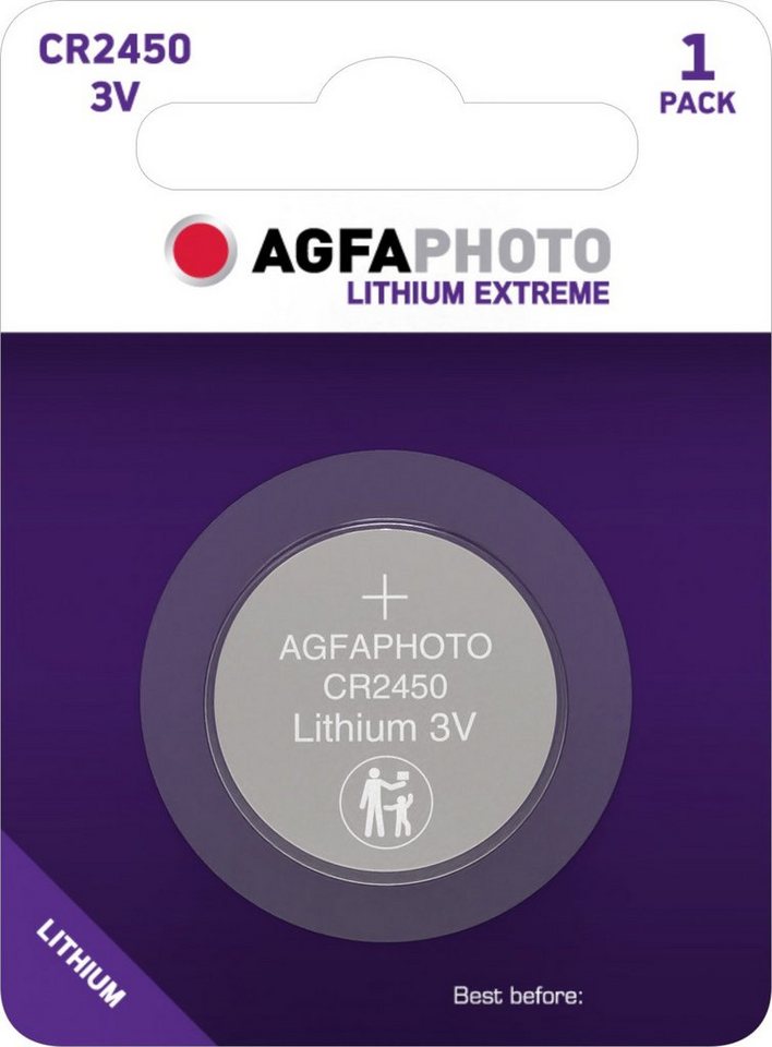 AgfaPhoto Agfaphoto Batterie Lithium, Knopfzelle, CR2450, 3V Extreme, Retail Bl Knopfzelle von AgfaPhoto