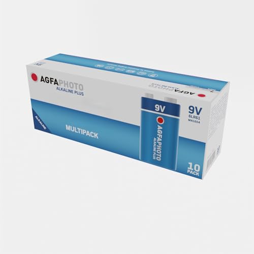 AgfaPhoto Alkaline-Batterien Plus, E-Block, 6LR61, BOX10 von AgfaPhoto