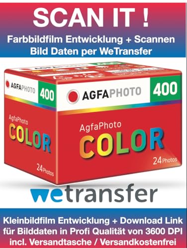 AgfaPhoto Color Kleinbildfilm 400 ASA 24 Bilder mit Scann Entwicklung Daten per WE Transfer - Worldwide Shipping AgfaPhoto Color Kleinbildfilm 400 ASA 24 Bilder mit Scann Entwicklung Daten per WE Transfer - Worldwide Shipping von AgfaPhoto