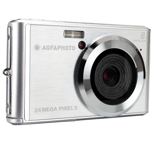AGFA Photo Realishot DC5500 - Kompakte Digitalkamera, 24 MP, 2,4" LCD-Bildschirm, 8X Digitalzoom, HD-720p-Video, Externe SD-Speicherkarte, Lithiumbatterie - Silber von AgfaPhoto