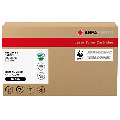 AgfaPhoto Laser Toner ersetzt Canon 0986B001; 710HBK, 12000 Seiten, schwarz (für die Verwendung in Canon LBP-3460) von AgfaPhoto