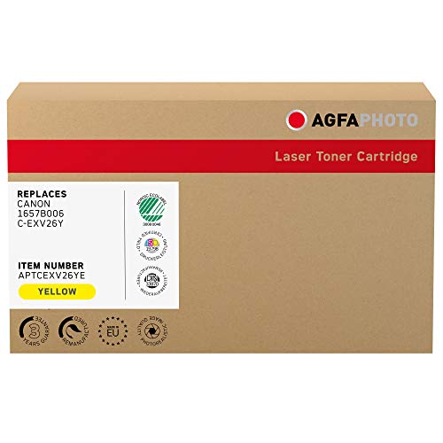 AgfaPhoto Laser Toner ersetzt Canon 1657B006; C-EXV26Y, 6000 Seiten, gelb (für die Verwendung in Canon iR C1021i) von AgfaPhoto