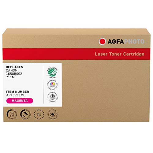 AgfaPhoto Laser Toner ersetzt Canon 1658B002; 711M, 6000 Seiten, Magenta-rot (für die Verwendung in Canon LBP-5300) von AgfaPhoto