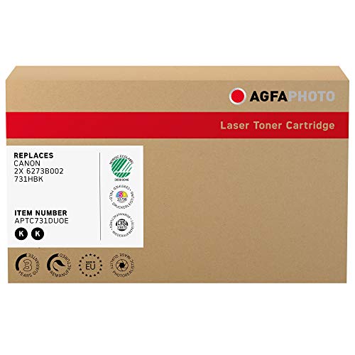 AgfaPhoto Laser Toner ersetzt Canon 2X 6273B002; 731HBK, 2X 2.400 Seiten, 2X schwarz (für die Verwendung in Canon LBP-7100) von AgfaPhoto