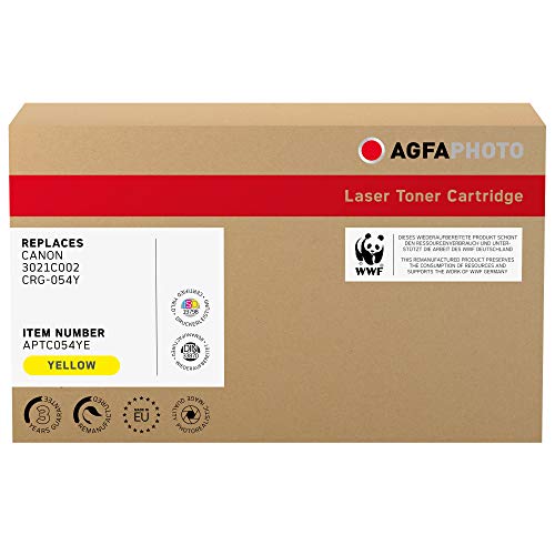 AgfaPhoto Laser Toner ersetzt Canon 3021C002; CRG-054Y, 1300 Seiten, gelb (für die Verwendung in Canon Color imageCLASS LBP-622 Cdw) von AgfaPhoto