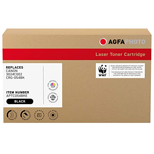 AgfaPhoto Laser Toner ersetzt Canon 3024C002; CRG-054BK, 1400 Seiten, schwarz (für die Verwendung in Canon Color imageCLASS LBP-622 Cdw) von AgfaPhoto