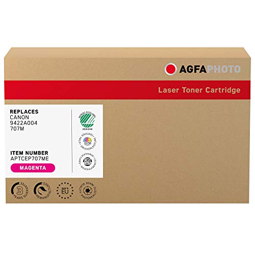 AgfaPhoto Laser Toner ersetzt Canon 9422A004; 707M, 2000 Seiten, Magenta-rot (für die Verwendung in Canon LBP-5000) von AgfaPhoto