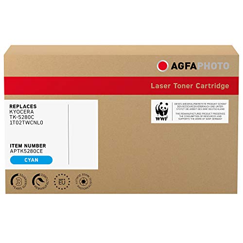 AgfaPhoto Laser Toner ersetzt Kyocera TK-5280C; 1T02TWCNL0, 11000 Seiten, Cyan-blau (für die Verwendung in Kyocera Ecosys P6235) von AgfaPhoto