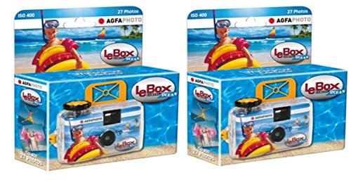 AgfaPhoto LeBox Ocean Einwegkamera wasserdicht (2-er Set bis zu 54 Aufnahmen) von AgfaPhoto