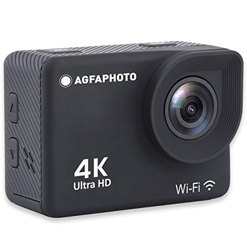 AgfaPhoto Realimove AC9000-30 m wasserdichte Digitale Action-Kamera (True 4K, EIS Anti-Shake, 170 ° -Winkel, 2,0-Zoll-LCD-Bildschirm, 18 Zubehörteile, WLAN) Schwarz von AgfaPhoto