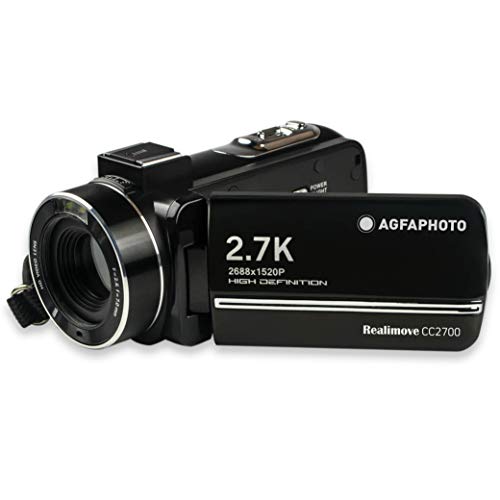 AgfaPhoto Realimove CC2700 Digitaler Camcorder (2,7 K, 24 MP, 3 Zoll Touchscreen, 18 x Zoom, Fernbedienung, Lithium-Batterie) Schwarz von AgfaPhoto