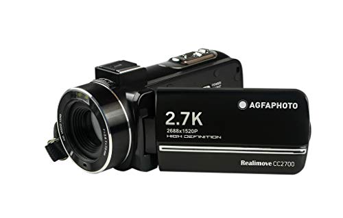 AgfaPhoto Realimove CC2700 Digitaler Camcorder (2,7 K, 24 MP, 3 Zoll Touchscreen, 18 x Zoom, Fernbedienung, Lithium-Batterie) Schwarz von AgfaPhoto
