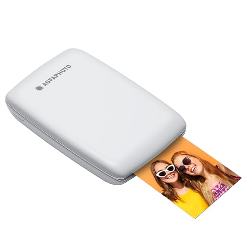 AGFA Photo Mini P.2 – Tragbarer Zink-Drucker für Sofortbilder – Einfach und schnell drucken – 75 × 50 mm Tragbarer und tintenfreier Fotodrucker für Smartphones und Tablets – Weiß von AgfaPhoto