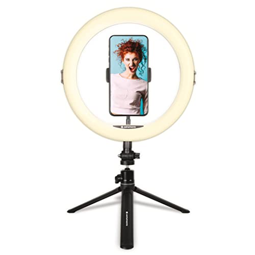 AgfaPhoto Ringlicht Realiview ARL11-11-Zoll-LED Ring Licht mit Stativ - Das perfekte Ring Light für Fotos, Selfies, Videos, YouTube, Make-Up und TikTok, kompatibel mit Smartphones von AgfaPhoto