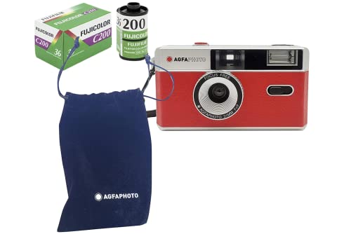 AgfaPhoto analoge 35mm Foto Kamera Set (Color Film + Batterie) von AgfaPhoto