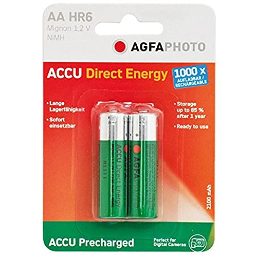 Akku NiMH, Mignon, AA, HR06, 1.2V/2100mAh Instant Energy, Pre-Charged, Retail Blister (2-Pack) von AgfaPhoto